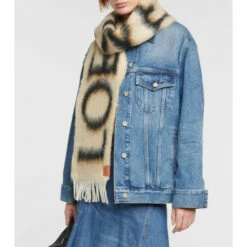 Loewe Logo Jacquard Wool-blend Scarf