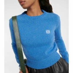 Loewe Anagram Cropped Wool Sweater -Loewe Shop unnamed file 563