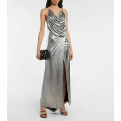 Loewe Draped Laminated Jersey High-rise Maxi Skirt