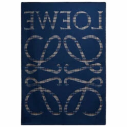 Loewe Anagram Checked Wool-blend Blanket