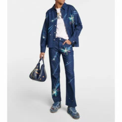 Loewe Distressed Embellished Denim Sneakers