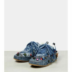 Loewe Distressed Embellished Denim Sneakers -Loewe Shop unnamed file 89
