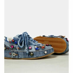 Loewe Distressed Embellished Denim Sneakers -Loewe Shop unnamed file 90