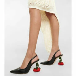 Loewe Rose-heeled Leather Slingback Pumps -Loewe Shop unnamed file 952