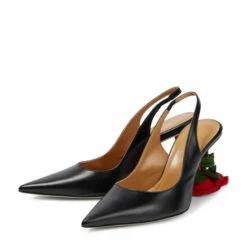 Loewe Rose-heeled Leather Slingback Pumps -Loewe Shop unnamed file 953