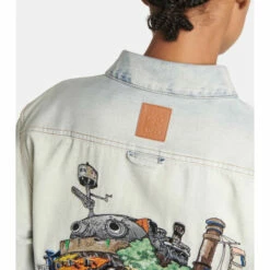 Loewe X Howl's Moving Castle Embroidered Denim Shirt Jacket -Loewe Shop unnamed file 96
